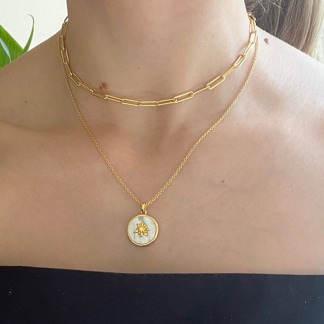 "Natural Beauty" Halskette, 18k Gold Vermeil